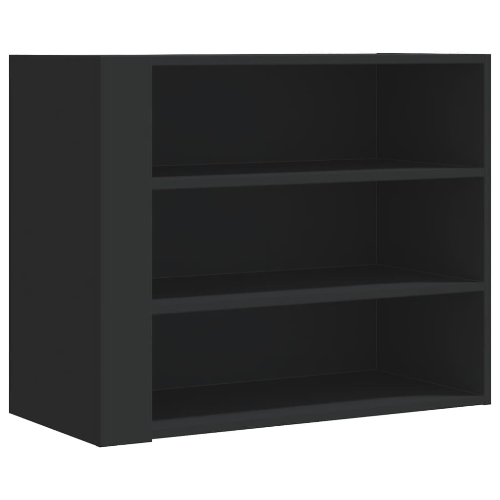 Wall Cabinet Black 75x35x60 cm Engineered Wood