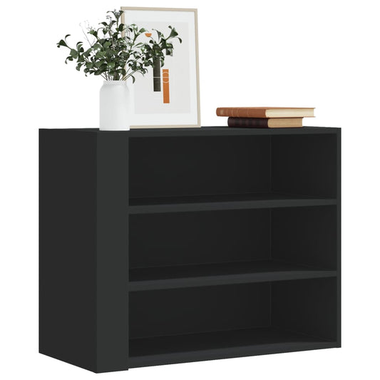 Wall Cabinet Black 75x35x60 cm Engineered Wood