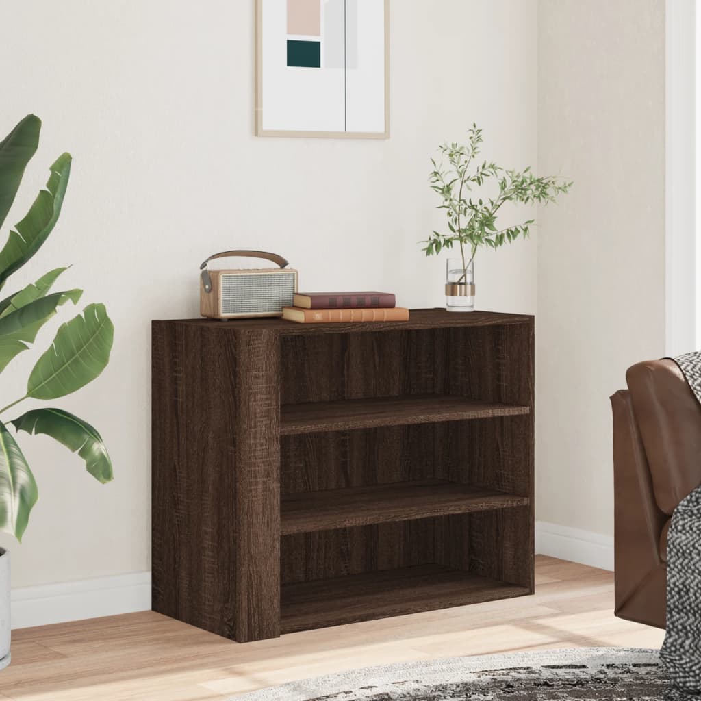 Wall Cabinet Brown Oak 75x35x60 cm Engineered Wood