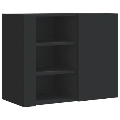 Wall Cabinet Black 75x35x60 cm Engineered Wood