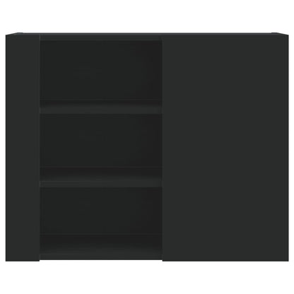 Wall Cabinet Black 75x35x60 cm Engineered Wood