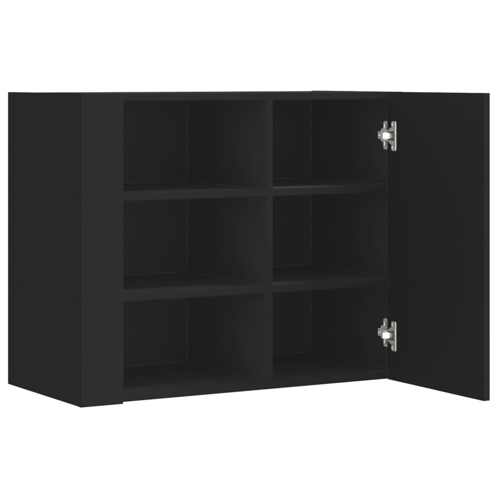 Wall Cabinet Black 75x35x60 cm Engineered Wood