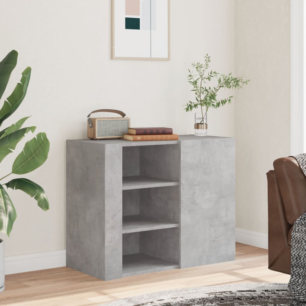 Wall Cabinet Concrete Grey 75x35x60 cm Engineered Wood