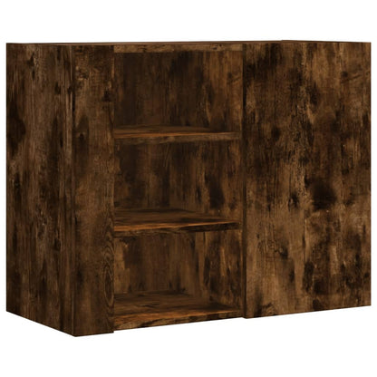 Wall Cabinet Smoked Oak 75x35x60 cm Engineered Wood