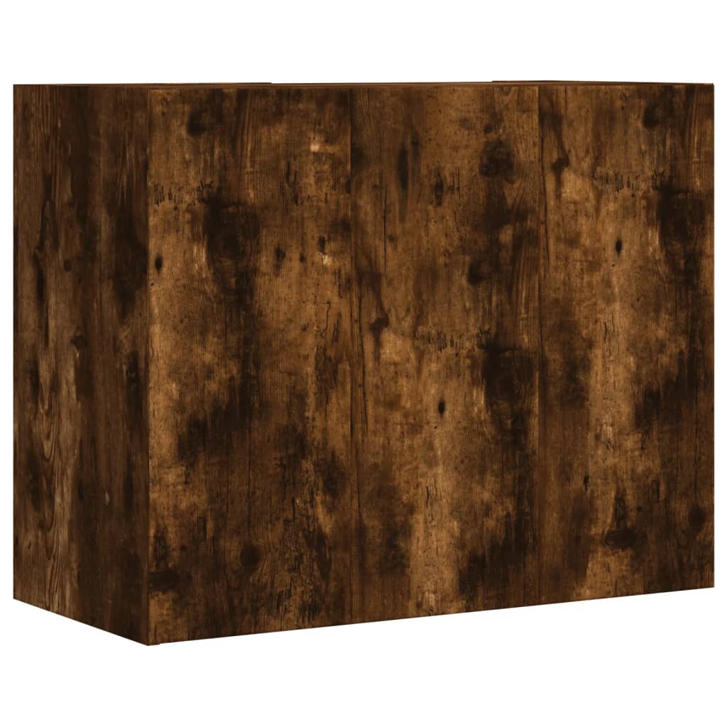 Wall Cabinet Smoked Oak 75x35x60 cm Engineered Wood