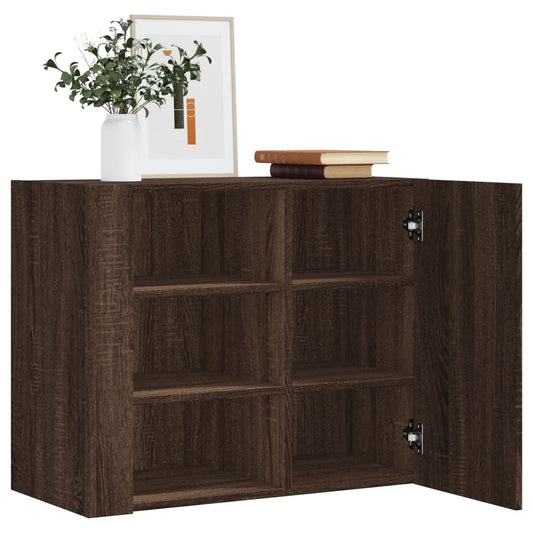 Wall Cabinet Brown Oak 75x35x60 cm Engineered Wood