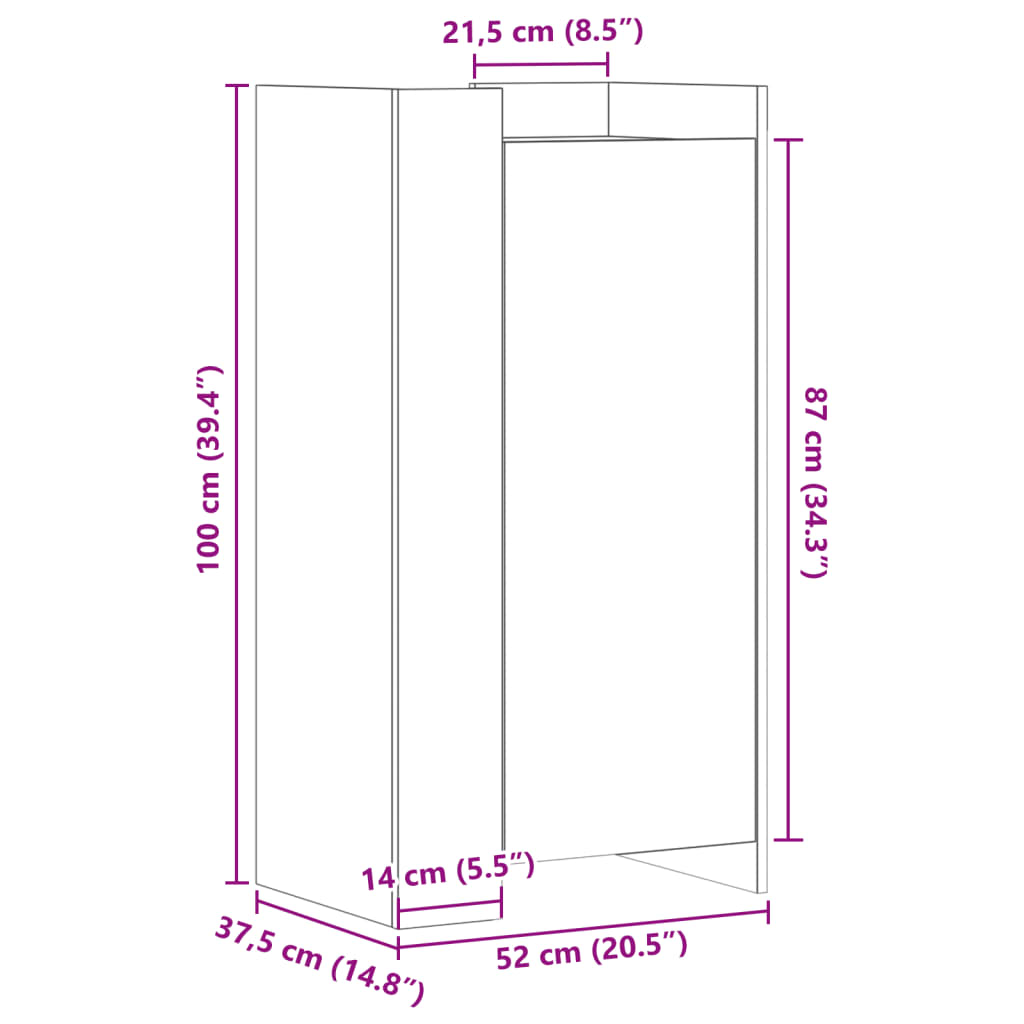 Shoe Cabinet Sonoma Oak 52x37.5x100 cm Engineered Wood