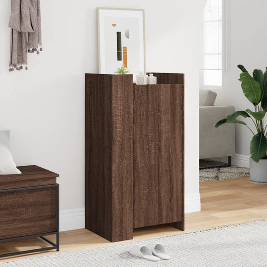 Shoe Cabinet Brown Oak 52x37.5x100 cm Engineered Wood