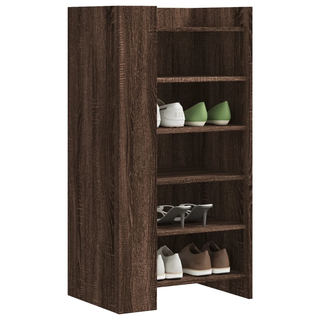 Shoe Cabinet Brown Oak 52x37.5x100 cm Engineered Wood