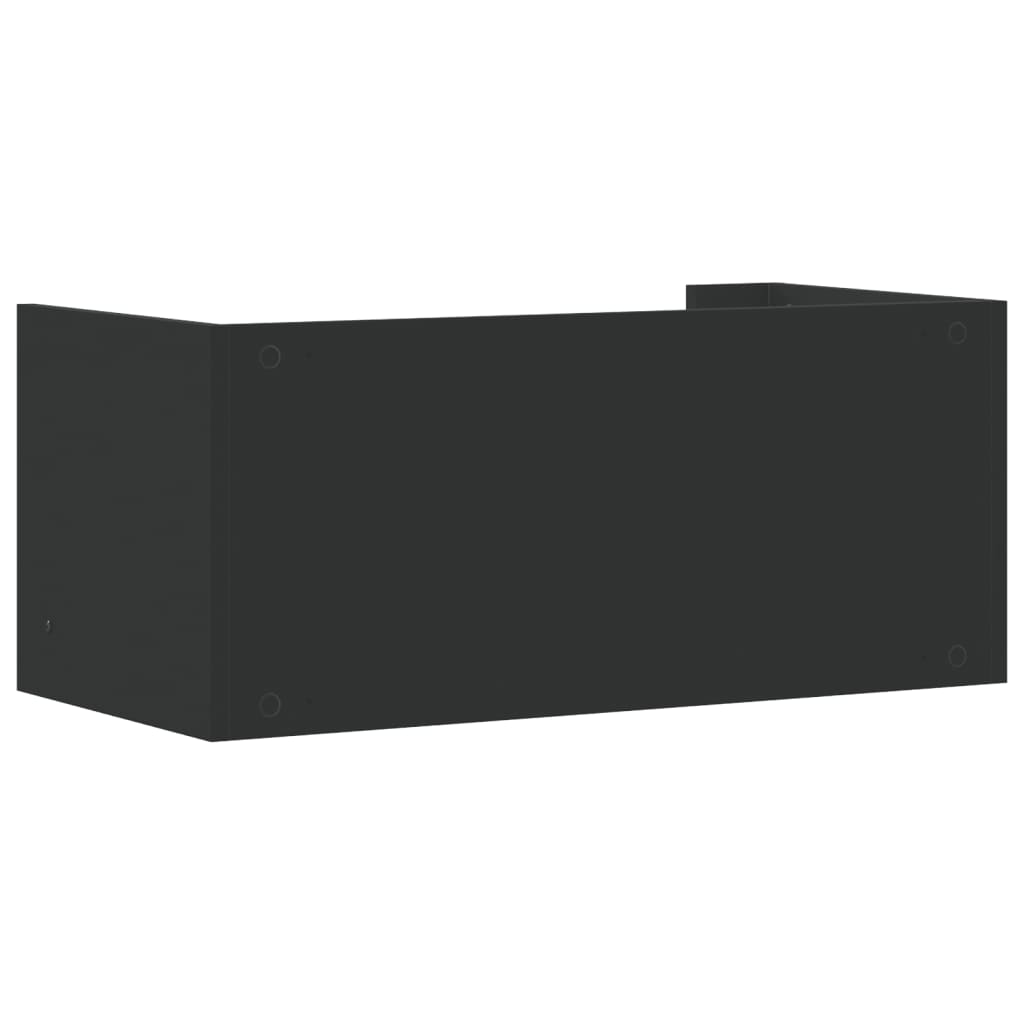 Wall Shelf Black 70.5x35x30.5 cm Engineered Wood