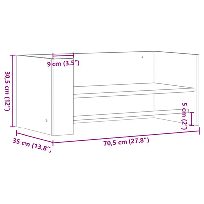 Wall Shelf Sonoma Oak 70.5x35x30.5 cm Engineered Wood