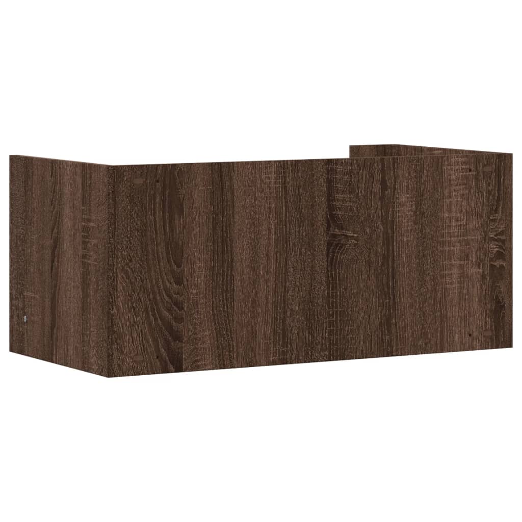 Wall Shelf Brown Oak 70.5x35x30.5 cm Engineered Wood