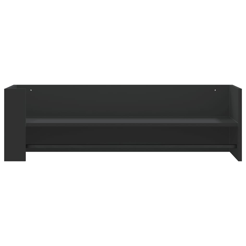 Wall Shelf Black 100x35x30.5 cm Engineered Wood