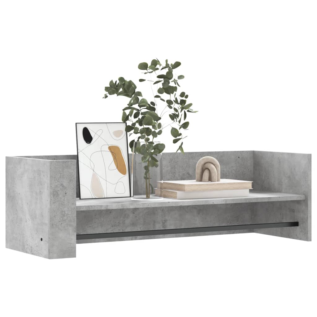 Wall Shelf Concrete Grey 100x35x30.5 cm Engineered Wood