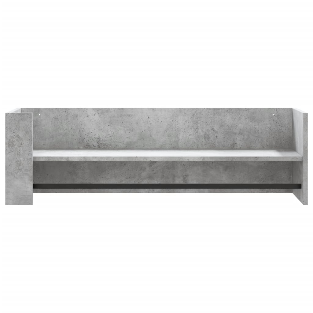 Wall Shelf Concrete Grey 100x35x30.5 cm Engineered Wood