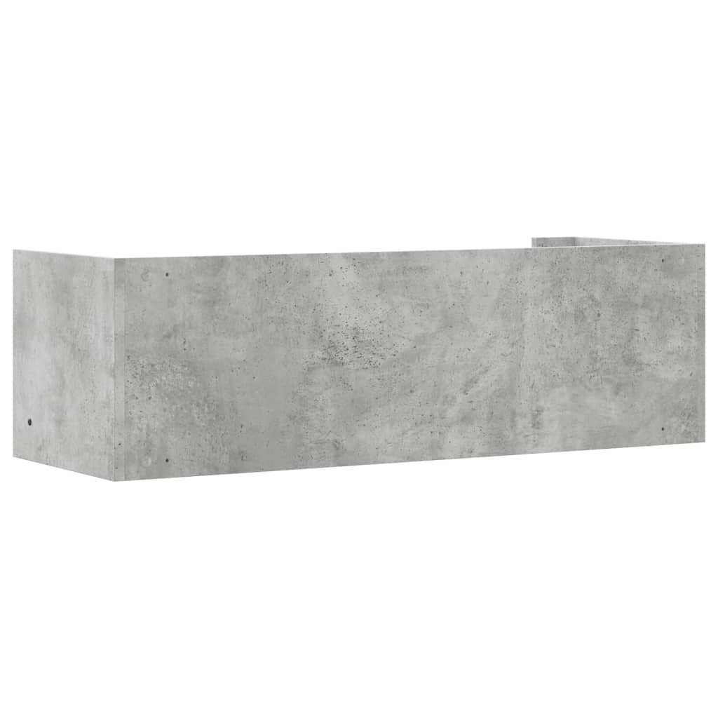 Wall Shelf Concrete Grey 100x35x30.5 cm Engineered Wood