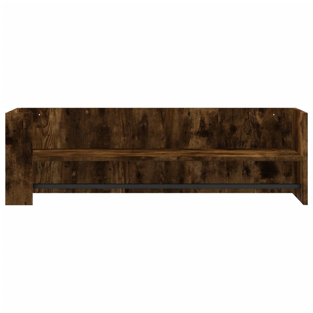 Wall Shelf Smoked Oak 100x35x30.5 cm Engineered Wood