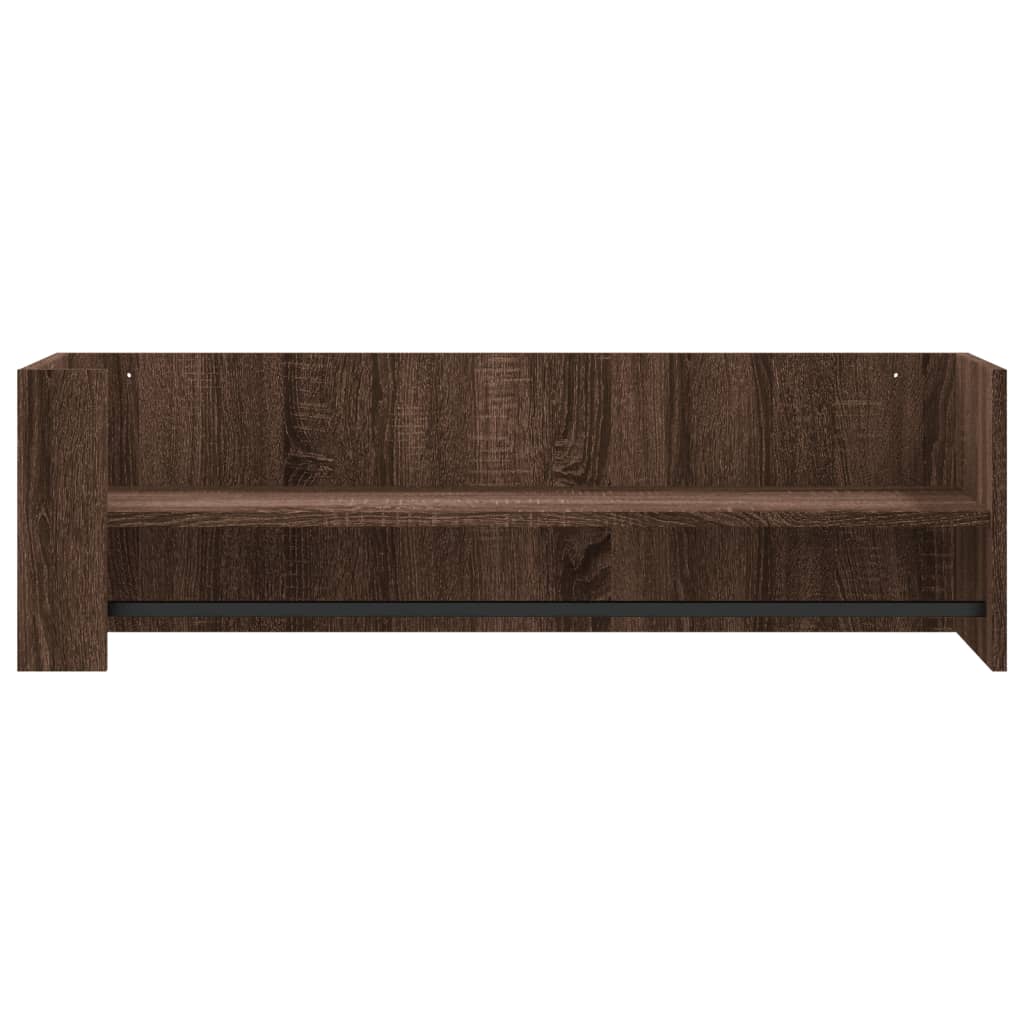 Wall Shelf Brown Oak 100x35x30.5 cm Engineered Wood