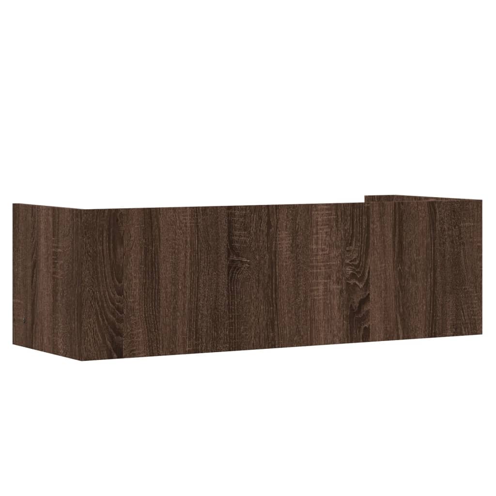 Wall Shelf Brown Oak 100x35x30.5 cm Engineered Wood