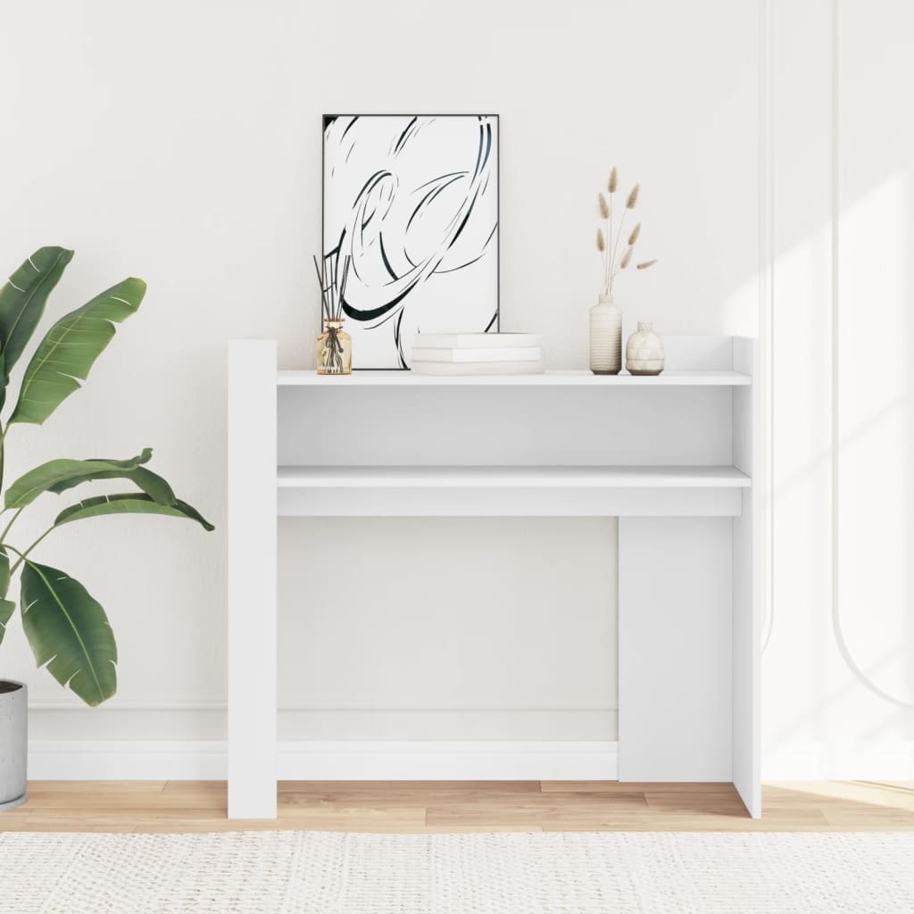 Console Table White 100x35x90 cm Engineered Wood