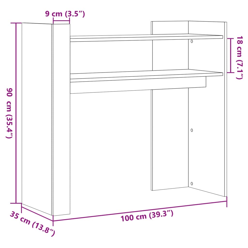 Console Table White 100x35x90 cm Engineered Wood