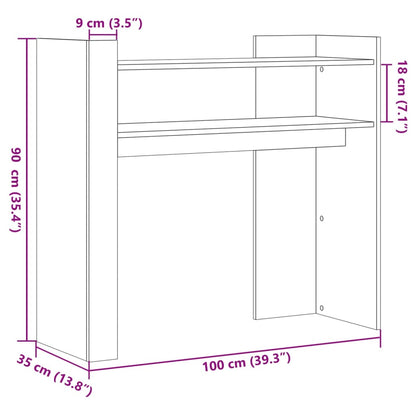 Console Table White 100x35x90 cm Engineered Wood