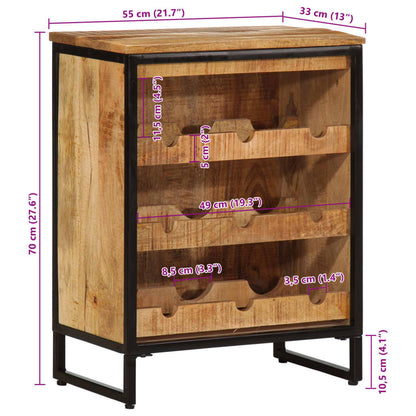 Wine Rack for 9 Bottles 55x33x70 cm Solid Wood Mango