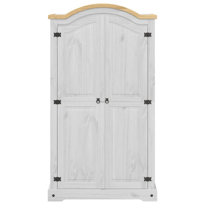 Wardrobe Corona White 102x52x186 cm Solid Wood Pine