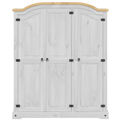 Wardrobe Corona White 151.5x52x186 cm Solid Wood Pine