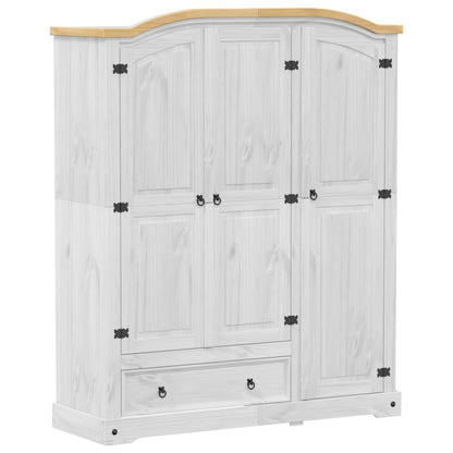 Wardrobe Corona White 151.5x52x186 cm Solid Wood Pine