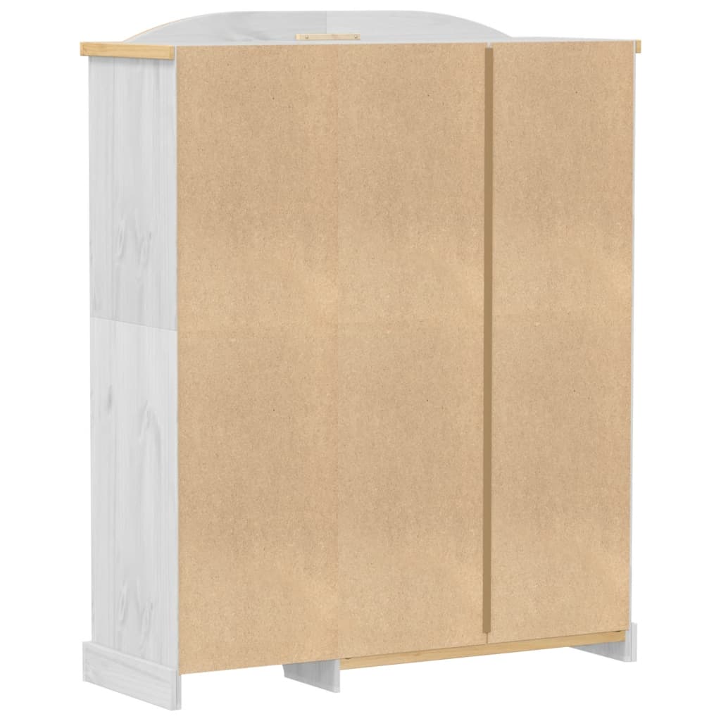 Wardrobe Corona White 151.5x52x186 cm Solid Wood Pine