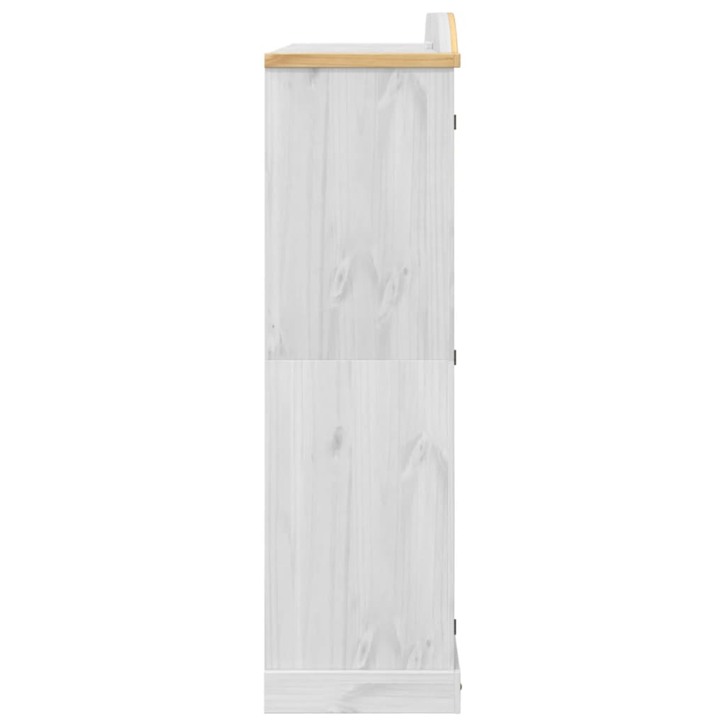 Wardrobe Corona White 194x52x186 cm Solid Wood Pine