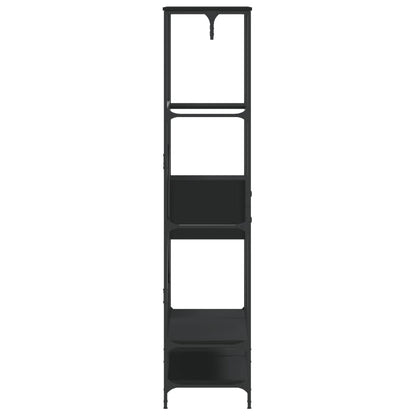 Clothes Rack with Shelves Black Engineered Wood