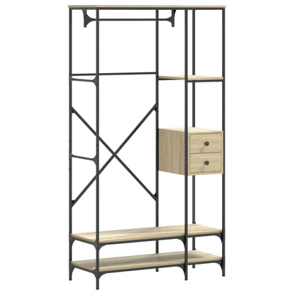 Clothes Rack with Shelves Sonoma Oak Engineered Wood