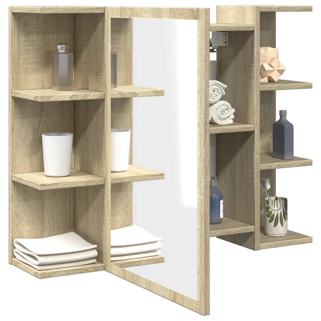 Bathroom Mirror Cabinet Sonoma Oak 80x20.5x64 cm Engineered Wood