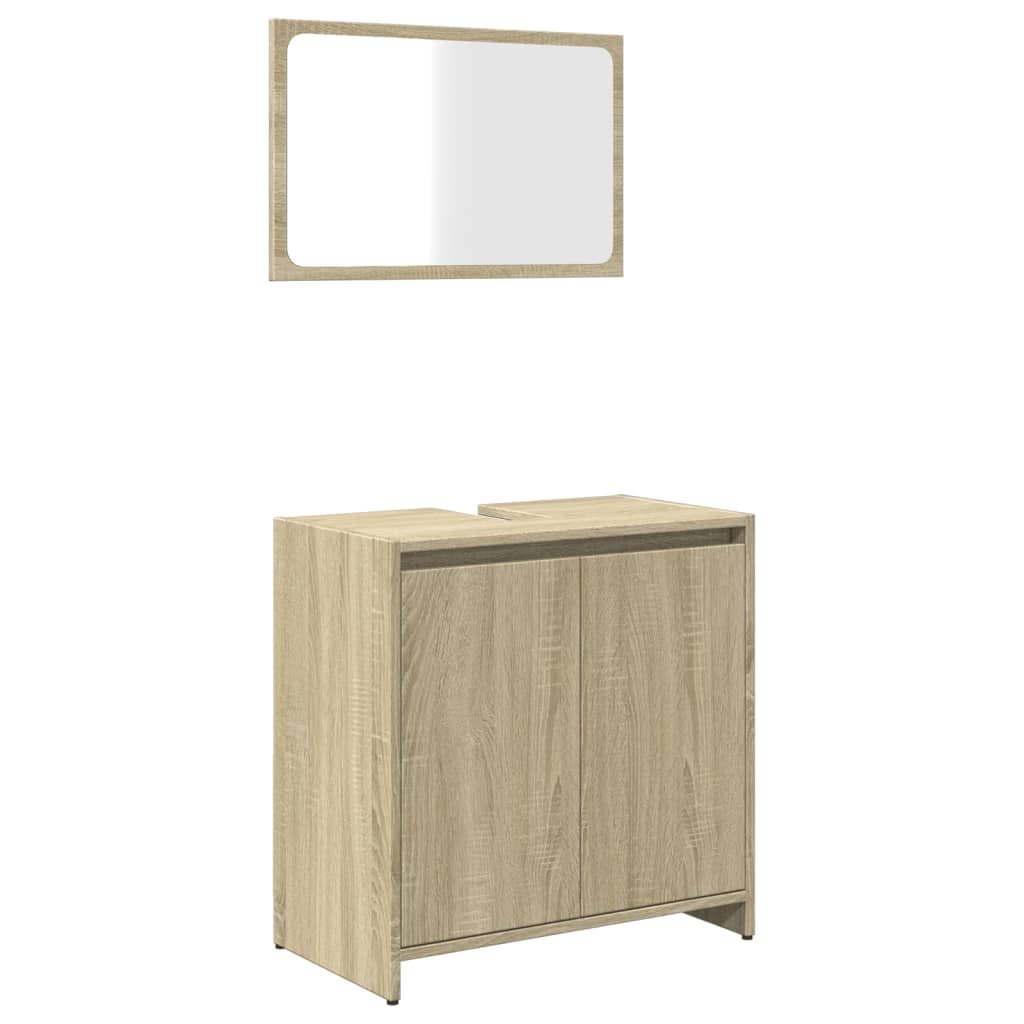 Bathroom Furniture Set Sonoma Oak Engineered Wood