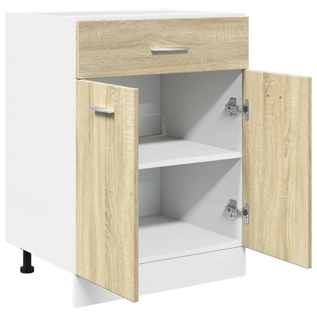 Drawer Bottom Cabinet Sonoma Oak 60x46x81.5 cm Engineered Wood