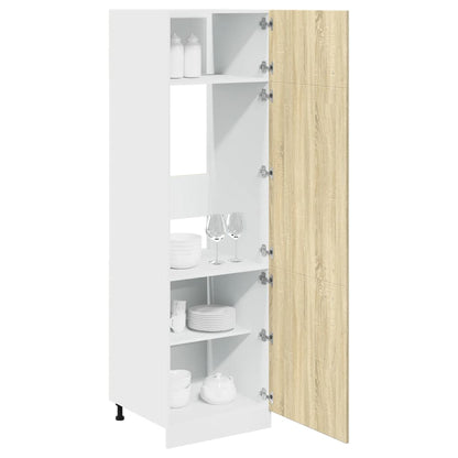 Refrigerator Cabinet Sonoma Oak 60x57x207 cm Engineered Wood