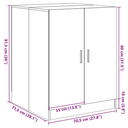 Washing Machine Cabinet Sonoma Oak 70.5x71.5x91.5 cm