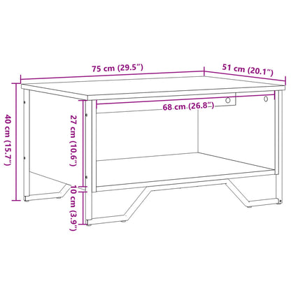 Coffee Table Sonoma Oak 75x51x40 cm Engineered Wood