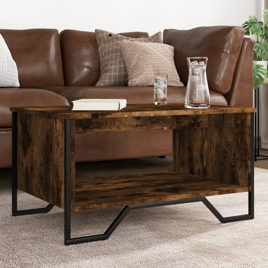 Coffee Table Smoked Oak 75x51x40 cm Engineered Wood