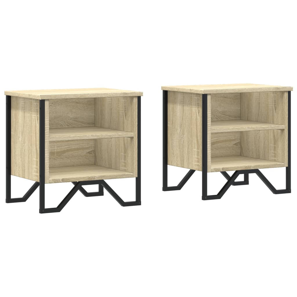 Bedside Cabinet Sonoma Oak 2 pcs 40x30x40 cm Engineered Wood