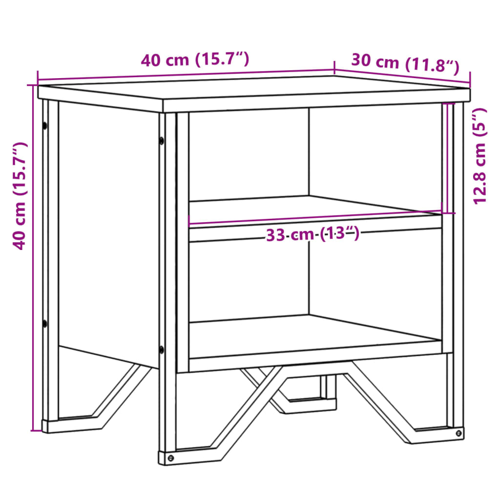 Bedside Cabinet Sonoma Oak 2 pcs 40x30x40 cm Engineered Wood