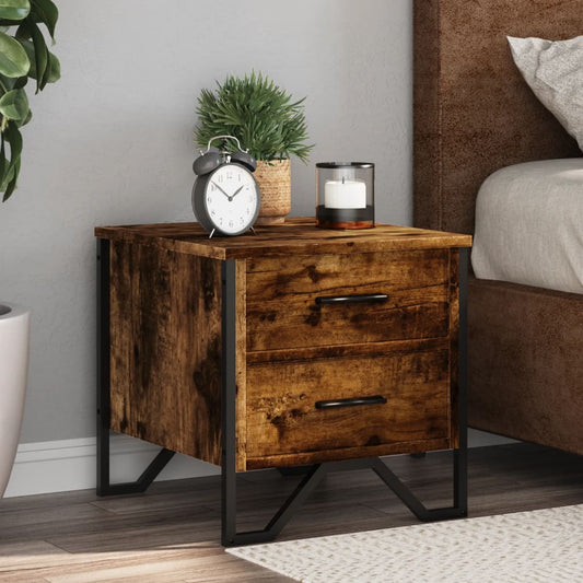 Bedside Cabinets 2 pcs Smoked Oak 40x41x40 cm Engineered Wood