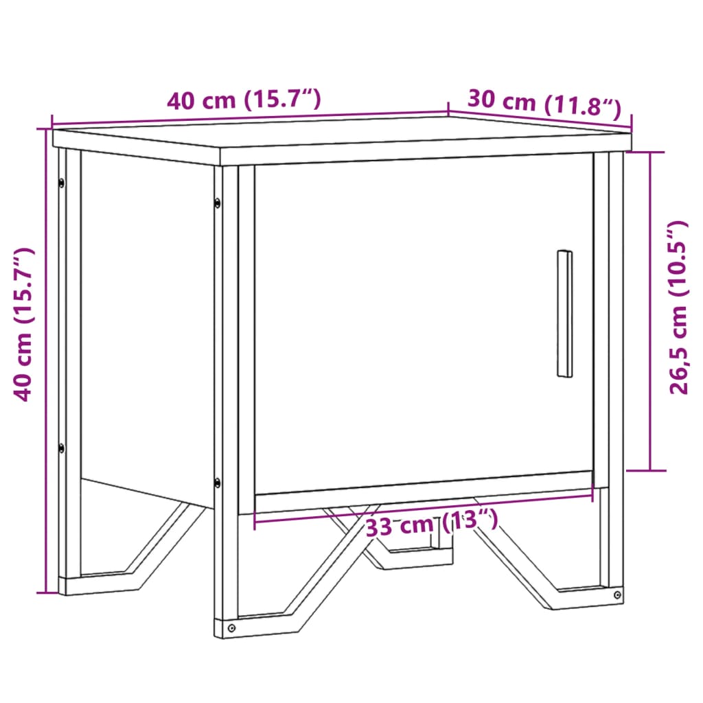 Bedside Cabinets 2 pcs Smoked Oak 40x30x40 cm Engineered Wood