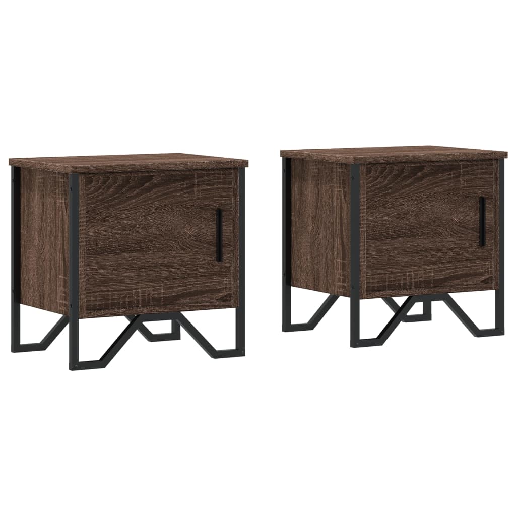 Bedside Cabinets 2 pcs Brown Oak 40x30x40 cm Engineered Wood