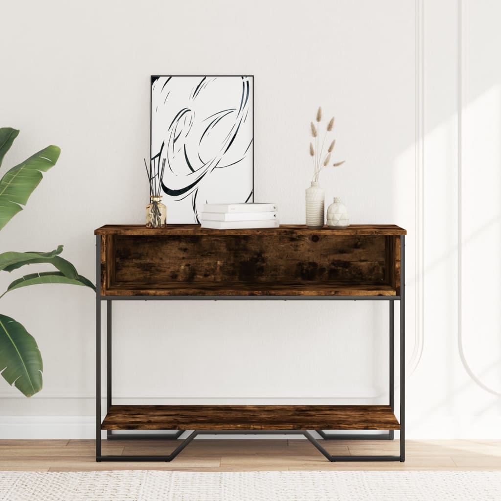 Console Table Smoked Oak 100x35x74.5 cm Engineered Wood