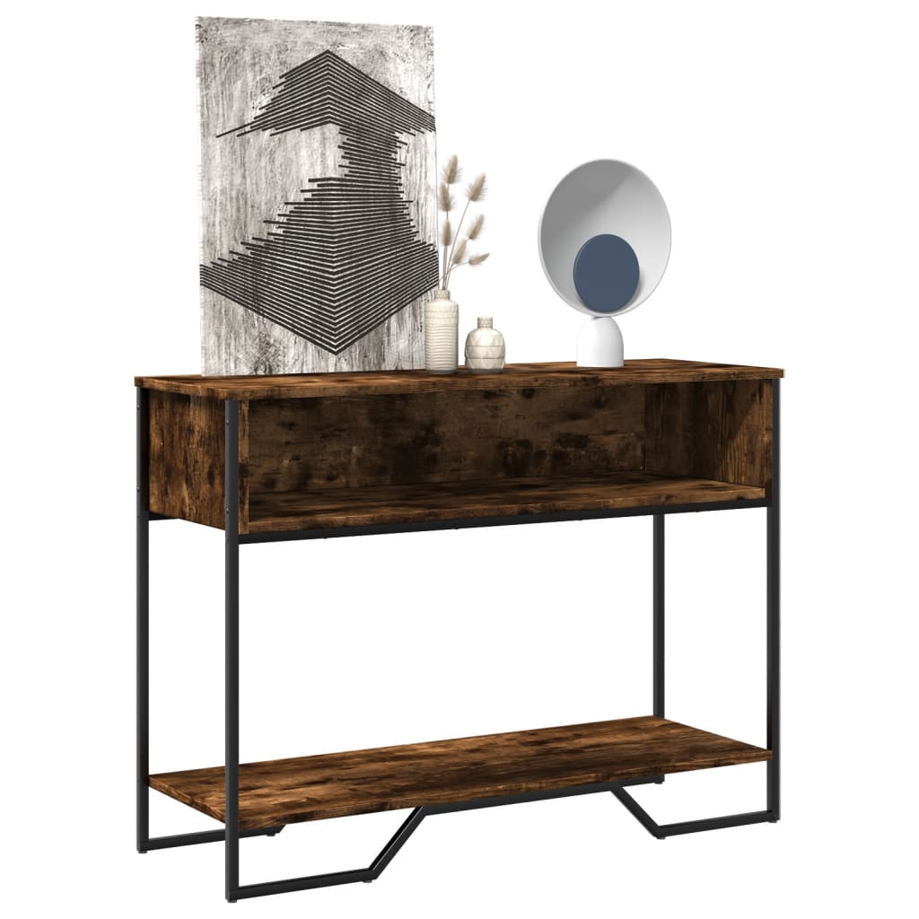 Console Table Smoked Oak 100x35x74.5 cm Engineered Wood