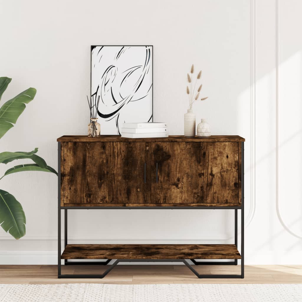 Console Table Smoked Oak 100x35x74.5 cm Engineered Wood