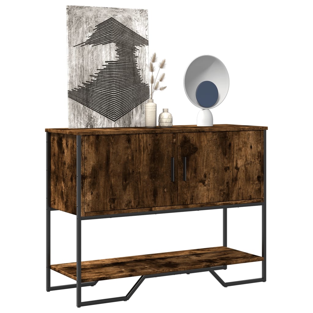 Console Table Smoked Oak 100x35x74.5 cm Engineered Wood